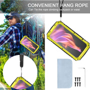For iPhone 15 R-JUST Shockproof Life Water-resistant Dust-proof Metal + Silicone Phone Case with Holder(Yellow)