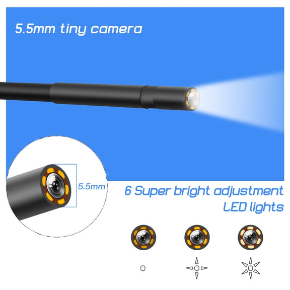 P40 5.5mm HD Blue Water-resistant Portable Integrated Hand-held Vertical Screen Industry Endoscope, Length:5m(Hardwire)