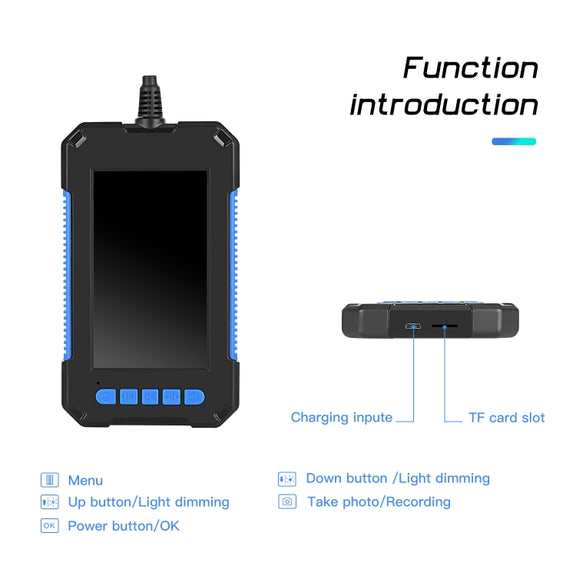 P40 5.5mm HD Blue Water-resistant Portable Integrated Hand-held Vertical Screen Industry Endoscope, Length:5m(Hardwire)