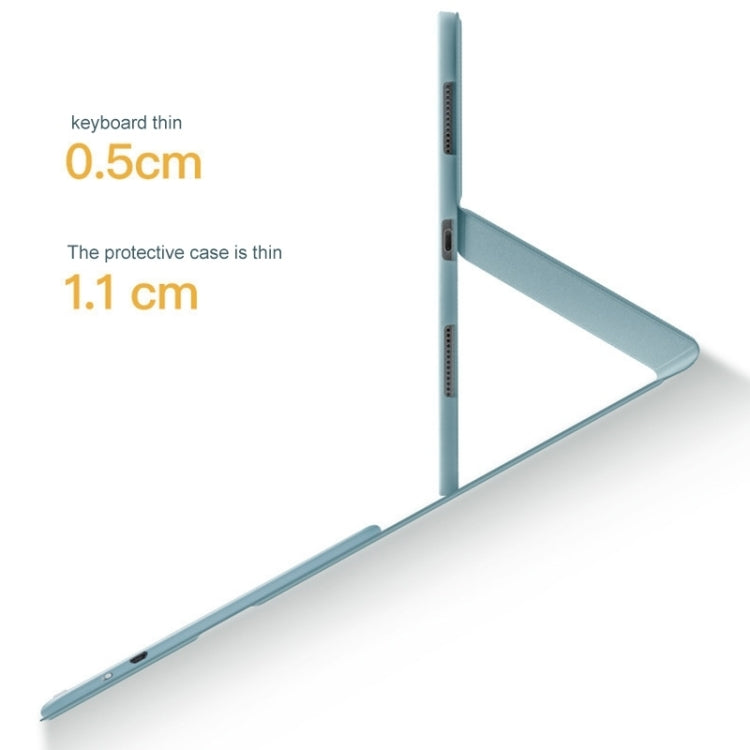 For Samsung Galaxy Tab S8+ / S7 FE / S7+ Round Cap Bluetooth Keyboard Leather Case with Pen Slot & Touchpad(Pink+White) - Samsung Keyboard by PMC TechLife | Online Shopping South Africa | PMC TechLife