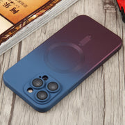 For iPhone 15 Liquid TPU Silicone Gradient MagSafe Phone Case(Blue Purple)