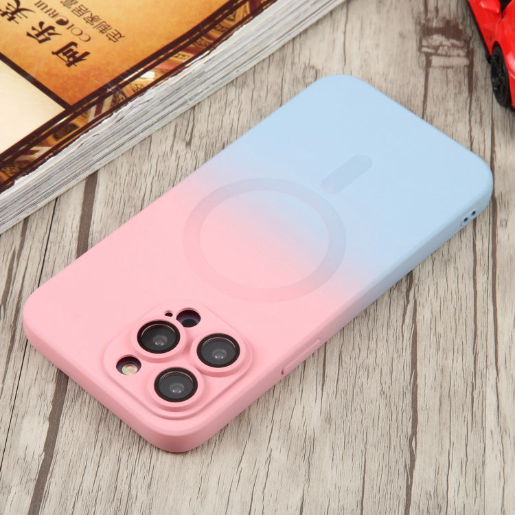 For iPhone 15 Plus Liquid TPU Silicone Gradient MagSafe Phone Case(Pink Blue) - iPhone 15 Plus Cases by PMC TechLife | Online Shopping South Africa | PMC TechLife