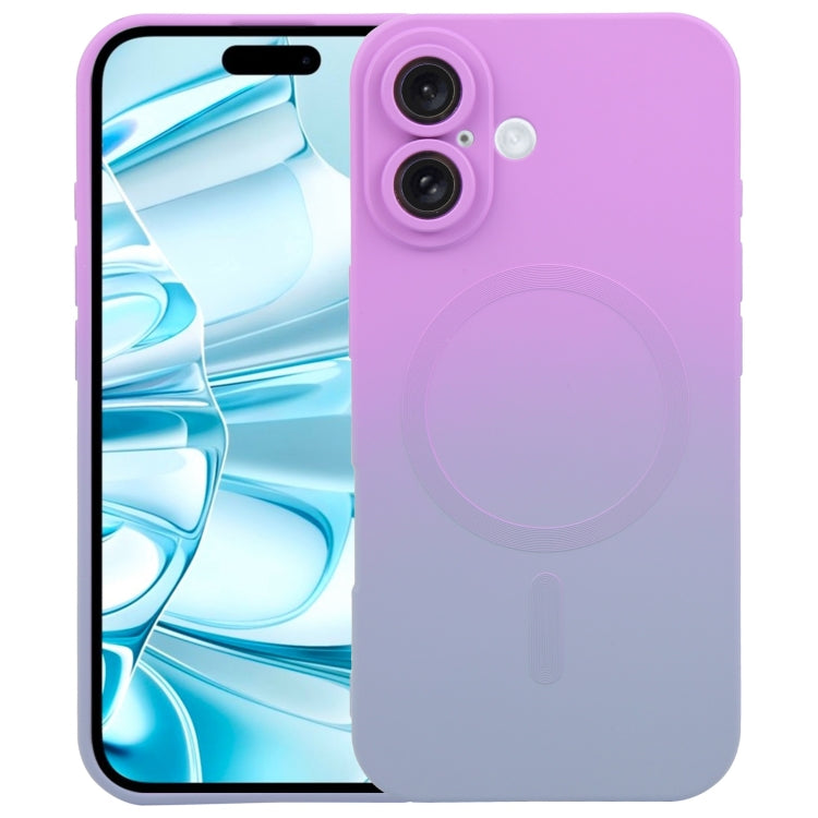 For iPhone 16 Liquid TPU Silicone Gradient MagSafe Phone Case(Purple) - iPhone 16 Cases by PMC TechLife | Online Shopping South Africa | PMC TechLife | Buy Now Pay Later Mobicred