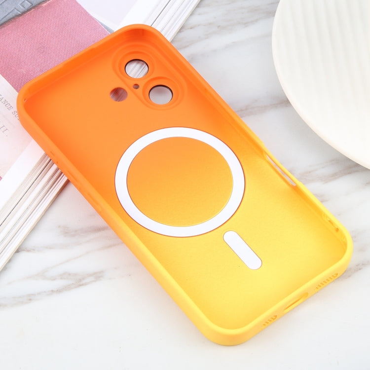 For iPhone 16 Liquid TPU Silicone Gradient MagSafe Phone Case(Orange Yellow) - iPhone 16 Cases by PMC TechLife | Online Shopping South Africa | PMC TechLife | Buy Now Pay Later Mobicred