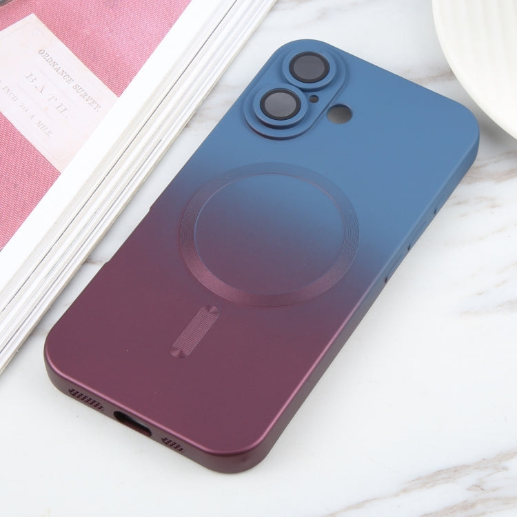 For iPhone 16 Liquid TPU Silicone Gradient MagSafe Phone Case(Blue Purple) - iPhone 16 Cases by PMC TechLife | Online Shopping South Africa | PMC TechLife | Buy Now Pay Later Mobicred