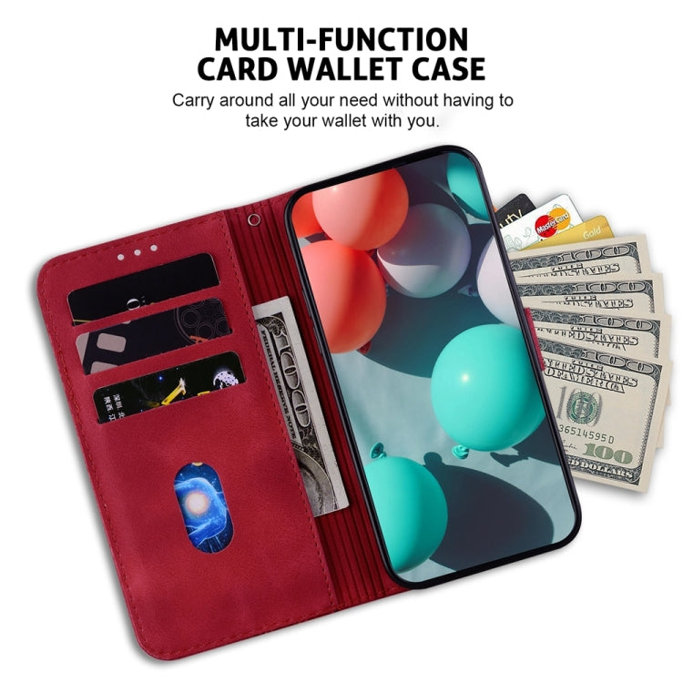 For Xiaomi Redmi Note 13 5G 7-shaped Embossed Leather Phone Case(Red) - Note 13 Cases by PMC TechLife | Online Shopping South Africa | PMC TechLife | Buy Now Pay Later Mobicred