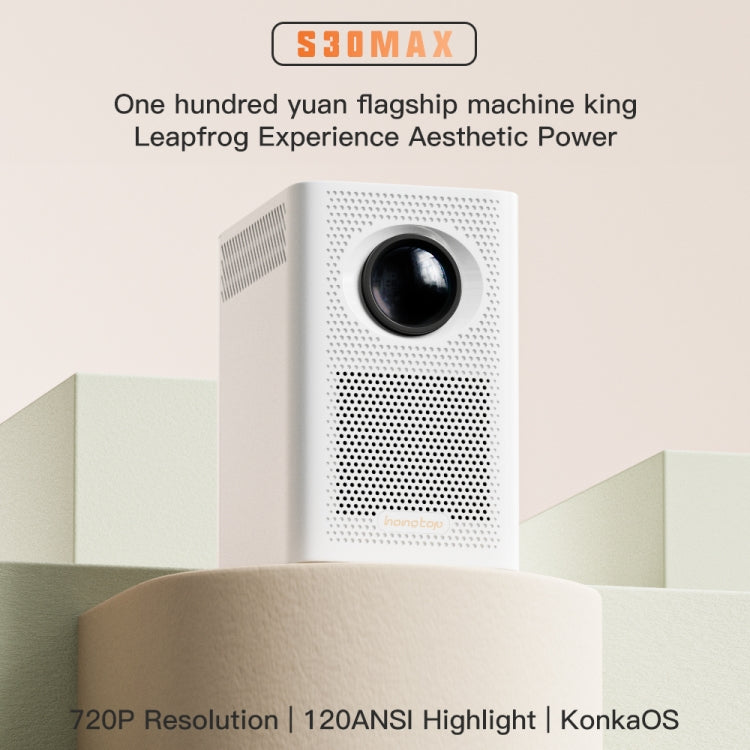 S30 Max Android 10 OS HD Portable WiFi Mobile Projector, Plug Type:US Plug(Black)