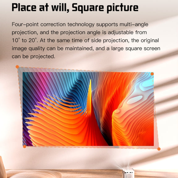 S30 Max Android 10 OS HD Portable WiFi Mobile Projector, Plug Type:US Plug(White)