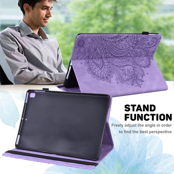 For Google Pixel Tablet Peacock Embossed Pattern Leather Tablet Case(Purple)
