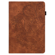 For Google Pixel Tablet Peacock Embossed Pattern Leather Tablet Case(Brown)
