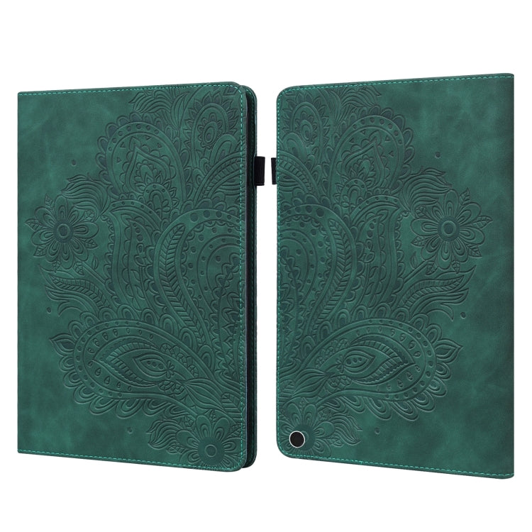 For Google Pixel Tablet Peacock Embossed Pattern Leather Tablet Case(Green) - Google by PMC TechLife | Online Shopping South Africa | PMC TechLife | Buy Now Pay Later Mobicred