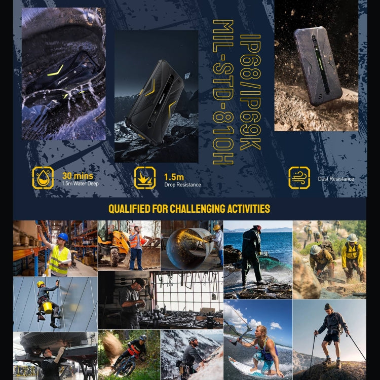 Ulefone Armor X12 Pro, 4GB+64GB, IP68/IP69K Rugged Phone, 5.45 inch Android 13 MediaTek Helio G36 Octa Core, Network: 4G, NFC(All Black) - free shipping - PMC TechLife - Order now!