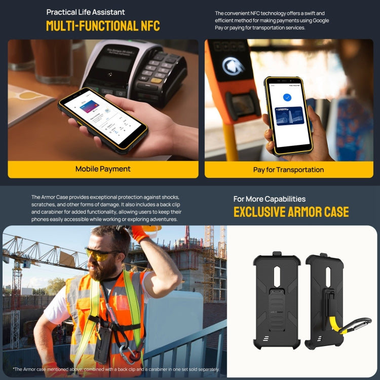 Ulefone Armor X12 Pro, 4GB+64GB, IP68/IP69K Rugged Phone, 5.45 inch Android 13 MediaTek Helio G36 Octa Core, Network: 4G, NFC(All Black) - free shipping - PMC TechLife - Order now!