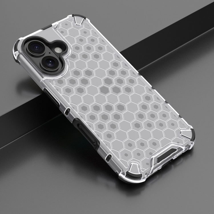 For iPhone 16 Plus Honeycomb Shockproof Phone Case(White) - free shipping - PMC Jewellery - Order now!