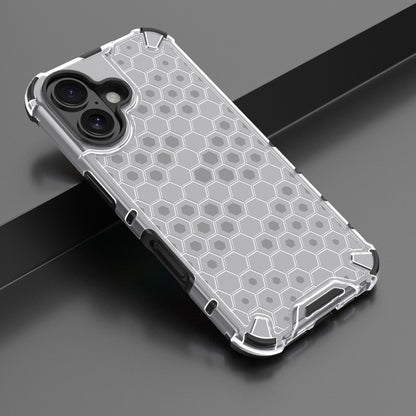 For iPhone 16 Plus Honeycomb Shockproof Phone Case(White) - free shipping - PMC Jewellery - Order now!