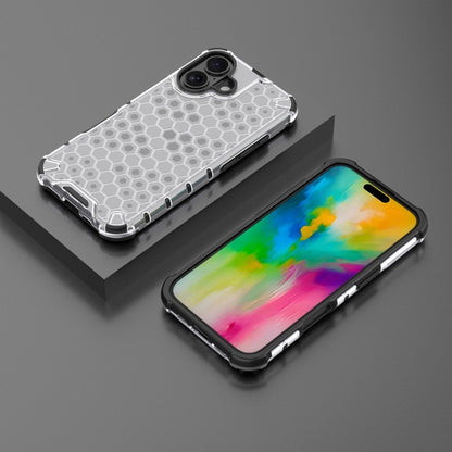 For iPhone 16 Plus Honeycomb Shockproof Phone Case(White) - free shipping - PMC Jewellery - Order now!