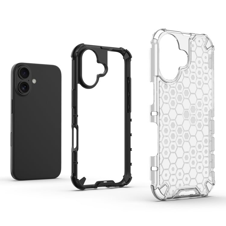 For iPhone 16 Plus Honeycomb Shockproof Phone Case(White) - free shipping - PMC Jewellery - Order now!