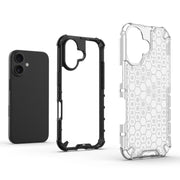 For iPhone 16 Plus Honeycomb Shockproof Phone Case(Red)