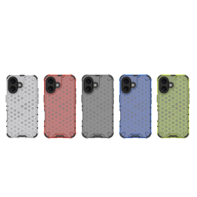 For iPhone 16 Plus Honeycomb Shockproof Phone Case(Red)