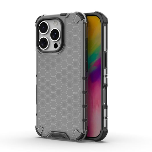 For iPhone 16 Pro Honeycomb Shockproof Phone Case(Black) - free shipping - PMC Jewellery - Order now!