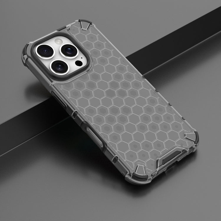 For iPhone 16 Pro Honeycomb Shockproof Phone Case(Black) - free shipping - PMC Jewellery - Order now!