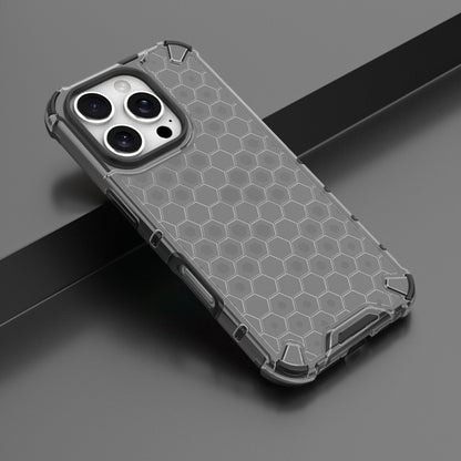 For iPhone 16 Pro Honeycomb Shockproof Phone Case(Black) - free shipping - PMC Jewellery - Order now!