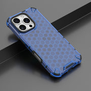 For iPhone 16 Pro Honeycomb Shockproof Phone Case(Blue)