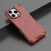 For iPhone 16 Pro Honeycomb Shockproof Phone Case(Red)