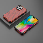 For iPhone 16 Pro Honeycomb Shockproof Phone Case(Red)