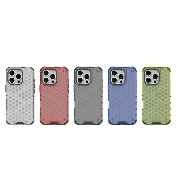 For iPhone 16 Pro Honeycomb Shockproof Phone Case(Red)