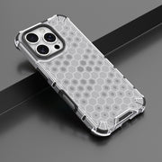 For iPhone 16 Pro Max Honeycomb Shockproof Phone Case(White)