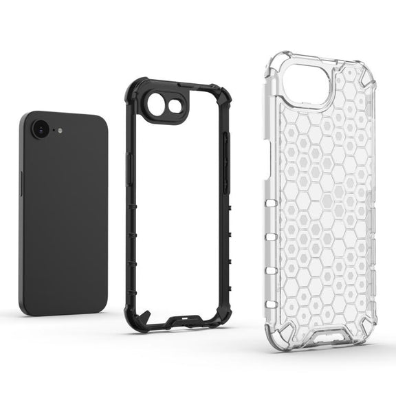 For iPhone 16e Honeycomb Shockproof Phone Case(Red)