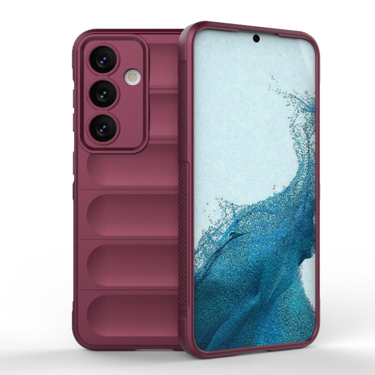 For Samsung Galaxy S24 5G Magic Shield TPU + Flannel Phone Case(Wine Red) - Galaxy S24 5G Cases by PMC TechLife | Online Shopping South Africa | PMC TechLife