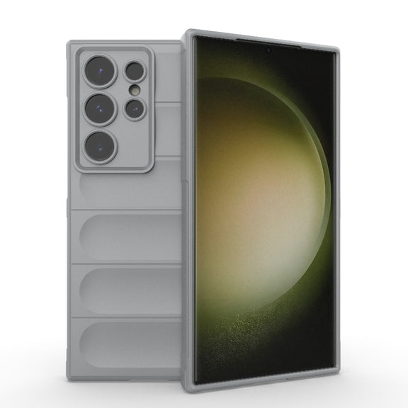 For Samsung Galaxy S24 Ultra 5G Magic Shield TPU + Flannel Phone Case(Grey)