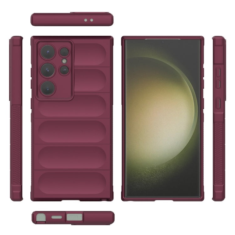 For Samsung Galaxy S24 Ultra 5G Magic Shield TPU + Flannel Phone Case(Wine Red) - Galaxy S24 Ultra 5G Cases by PMC TechLife | Online Shopping South Africa | PMC TechLife