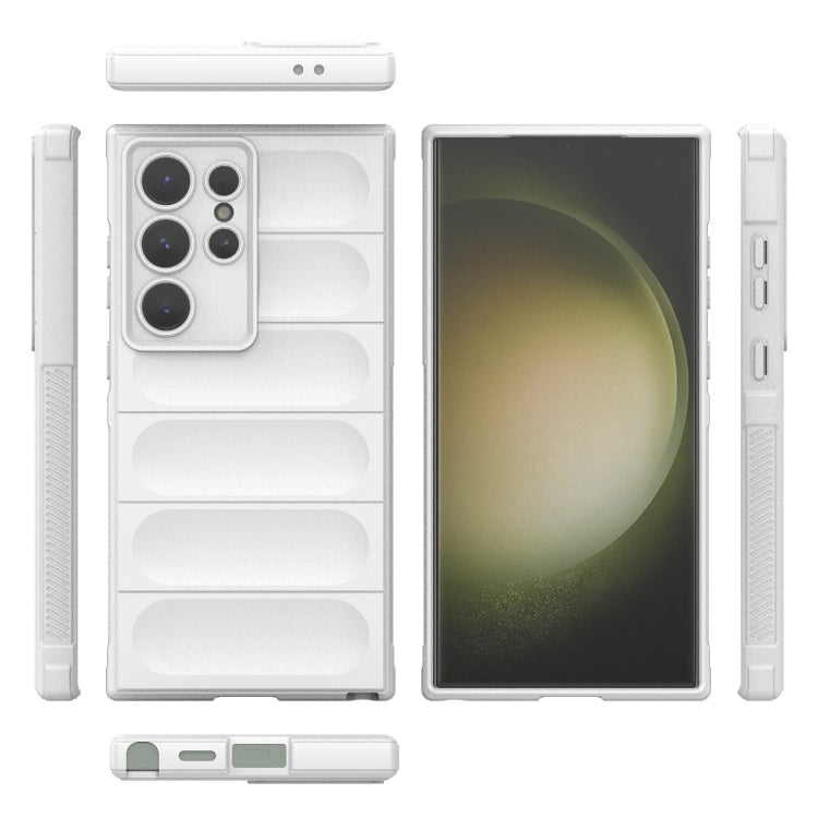 For Samsung Galaxy S24 Ultra 5G Magic Shield TPU + Flannel Phone Case(White) - Galaxy S24 Ultra 5G Cases by PMC TechLife | Online Shopping South Africa | PMC TechLife