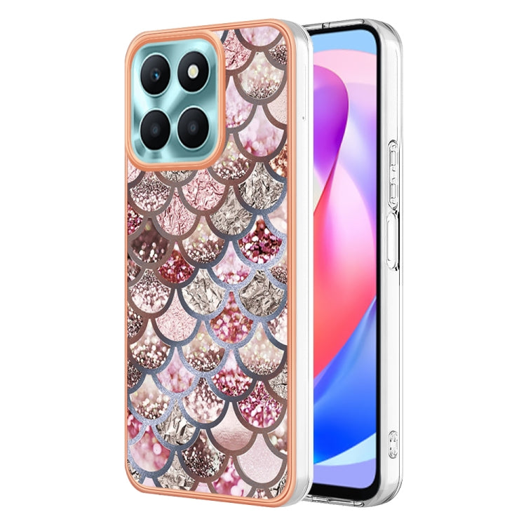 For Honor X6a Electroplating IMD TPU Phone Case(Pink Scales) - Honor Cases by PMC TechLife | Online Shopping South Africa | PMC TechLife | Buy Now Pay Later Mobicred