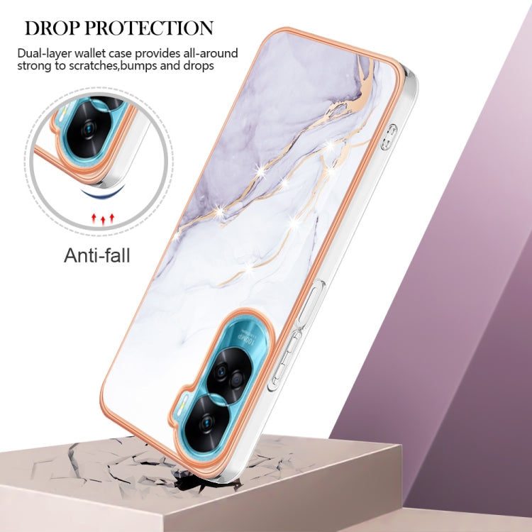 For Honor 90 Lite 5G Electroplating Marble Dual-side IMD Phone Case(White 006) - free shipping - PMC TechLife - Order now!