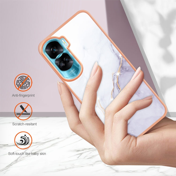 For Honor 90 Lite 5G Electroplating Marble Dual-side IMD Phone Case(White 006) - free shipping - PMC TechLife - Order now!