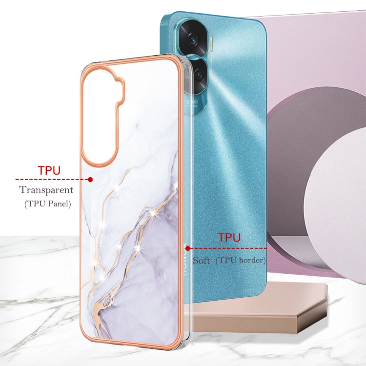 For Honor 90 Lite 5G Electroplating Marble Dual-side IMD Phone Case(White 006) - free shipping - PMC TechLife - Order now!