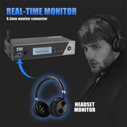 XTUGA  IEM1100 Professional Wireless In Ear Monitor System 2 BodyPacks(UK Plug)