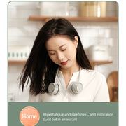 DQ209 Portable Hanging Neck Mute Aroma Diffuser Small Fan(White)