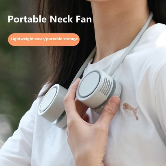 DQ209 Portable Hanging Neck Mute Aroma Diffuser Small Fan(White)
