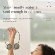 DQ210 Portable Hanging Neck Mute Aroma Diffuser Small Fan(White)