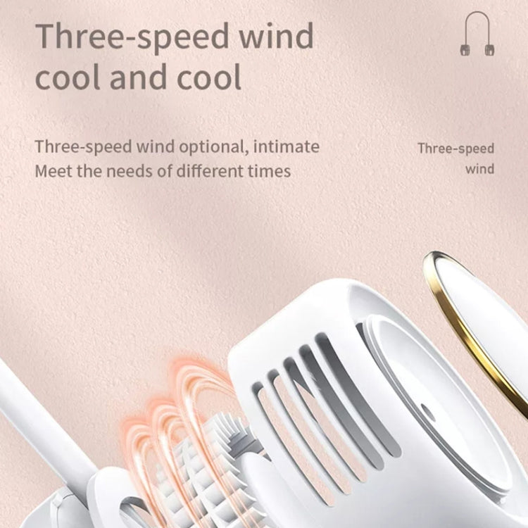 DQ210 Portable Hanging Neck Mute Aroma Diffuser Small Fan(White)