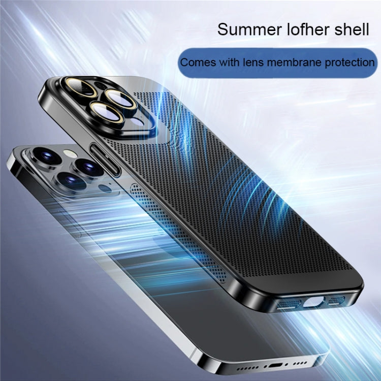 For iPhone 12 Pro Max Ice Sense Heat Dissipation Electroplating PC Phone Case(Champagne Gold)