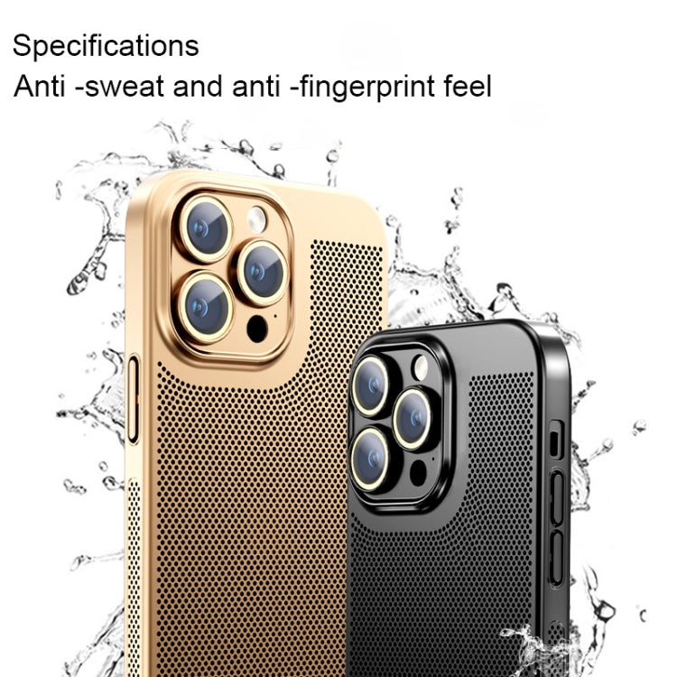 For iPhone 12 Pro Max Ice Sense Heat Dissipation Electroplating PC Phone Case(Champagne Gold)