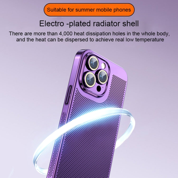 For iPhone 12 Pro Max Ice Sense Heat Dissipation Electroplating PC Phone Case(Champagne Gold)