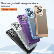 For iPhone 12 Pro Max Ice Sense Heat Dissipation Electroplating PC Phone Case(Champagne Gold)