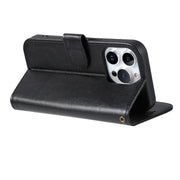 For iPhone 16 Pro Max AZNS Sheepskin Texture Flip Leather Phone Case(Black)
